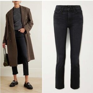 Mother Jeans The Mid Rise Dazzler Ankle in Deep End Black Denim Size 32